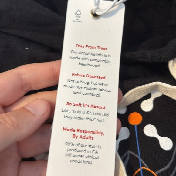 Marine Layer NWT men’s black graphic hoodie sweatshirt size medium - Picture 9 of 11